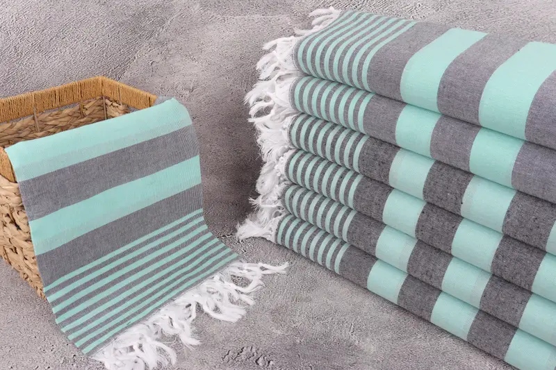 Custom Beach Towels, Yoga Towel, Customized Towels, Peshtemal Towel, Wedding Gift, Best Friend Gift, 68x36 Cotton Striped Towel, Best Wedding Gift - 3