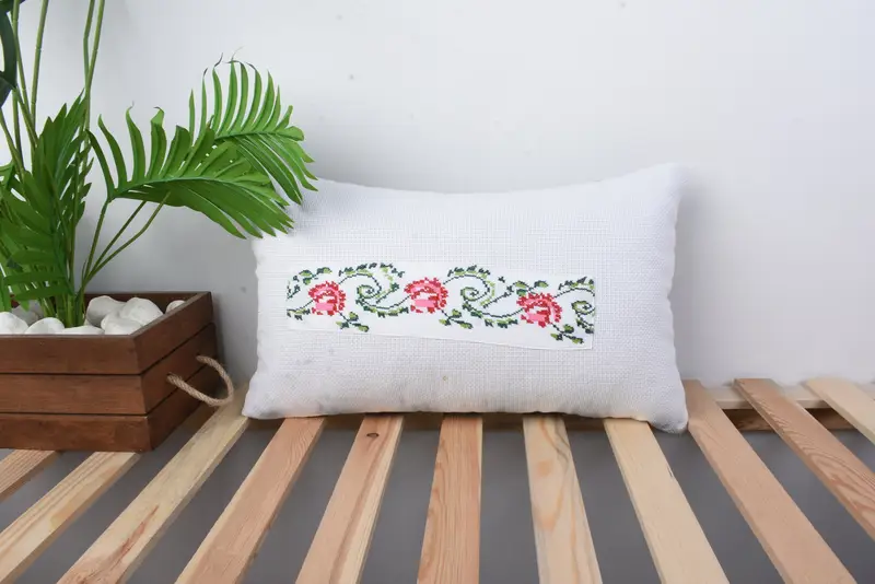 Vintage Pillow, Cushion Cover, Interior Designer Pillow, 12x20 Red Pillow, Handmade Kilim Cushion, Southwestern Cushion Cover, Farmhouse Pillow - 1