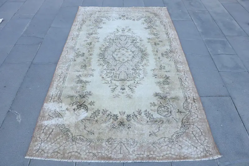 Alfombra Rayas Verde & Marrón 12x21cm Decoración Elegante