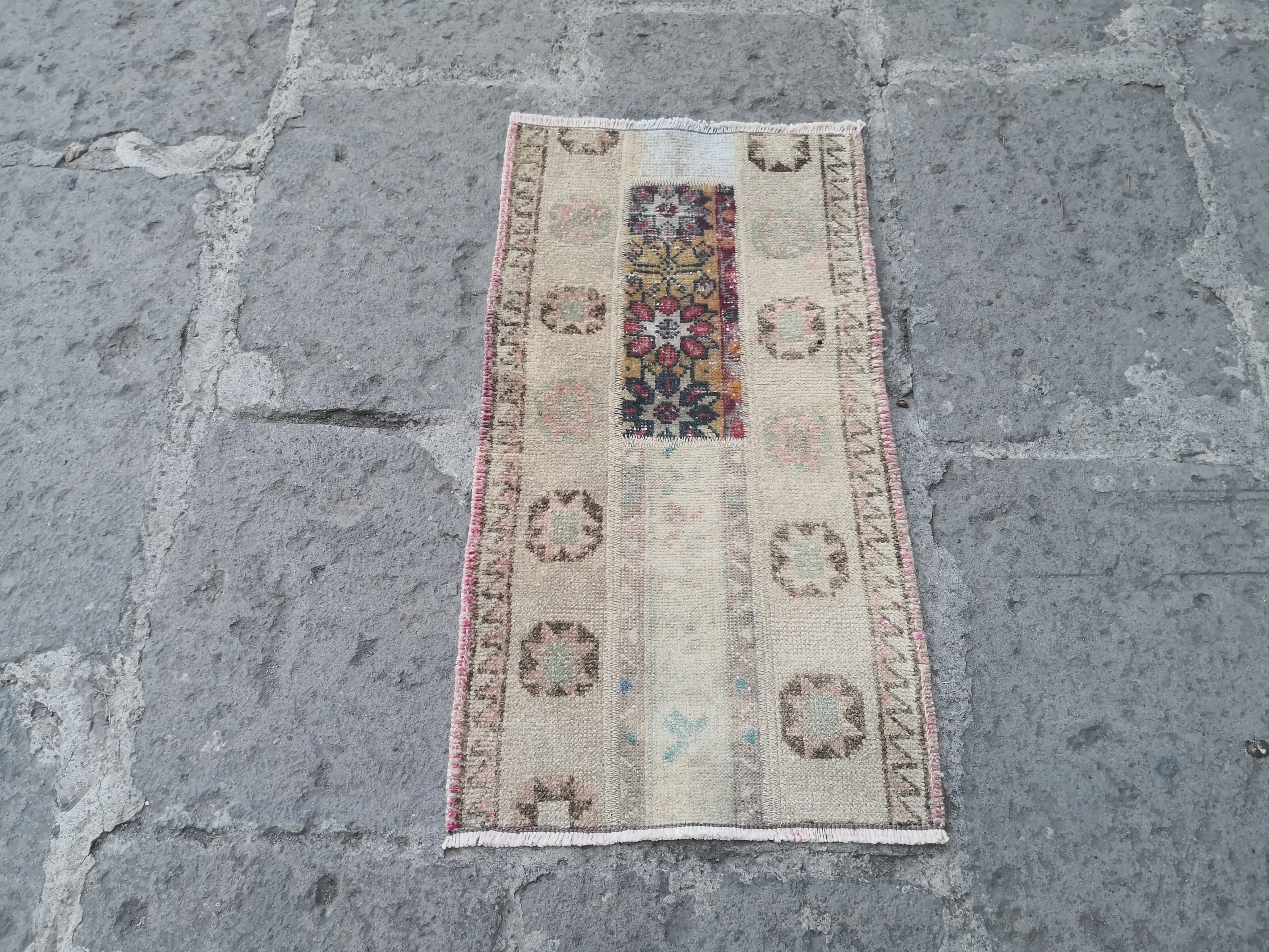 Brown & Gray Rectangle Rug, Handmade Small Rugs & Doormats - 1