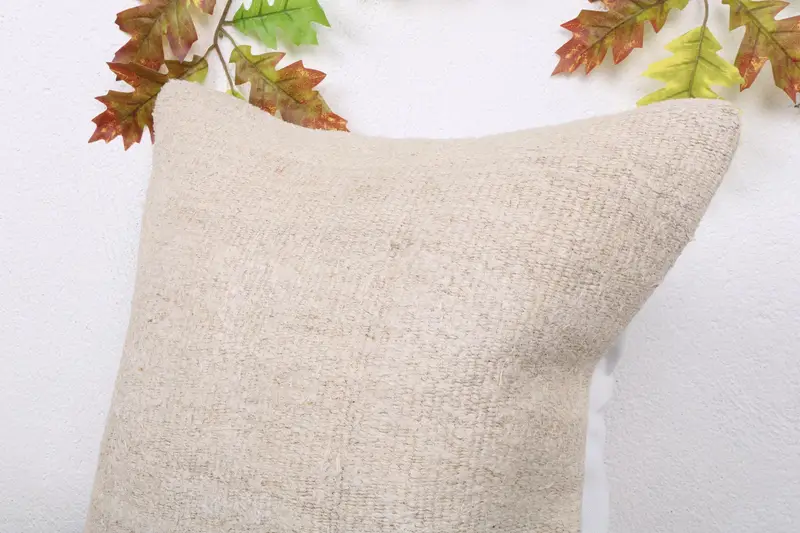Traditional Pillow Case, Kilim Cushion Sham, Handwoven Pillow Cover, Pillow for Couch, Pillow Cover, 18x18 White Pillow Case, Home Decor Pillow - 5