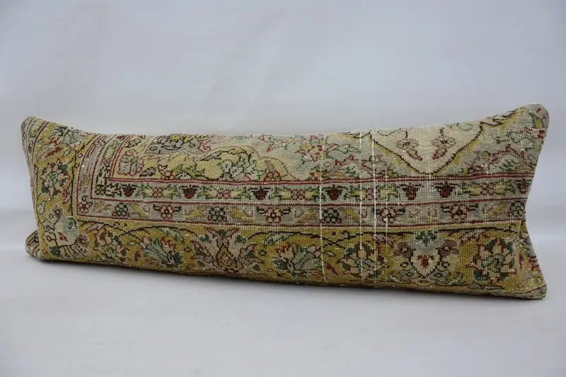 Turkish Pillow, 16x48 Beige Pillow Case, Pillow for Sofa, Vintage Kilim Throw Pillow, Seat Pillow Case, Ethnic Pillow Cover Pillow, Pillow Case - 5