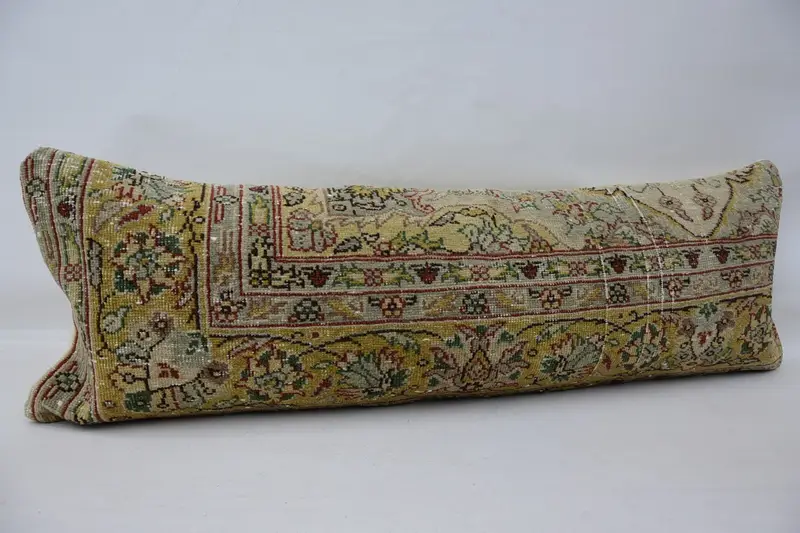 Turkish Pillow, 16x48 Beige Pillow Case, Pillow for Sofa, Vintage Kilim Throw Pillow, Seat Pillow Case, Ethnic Pillow Cover Pillow, Pillow Case - 3