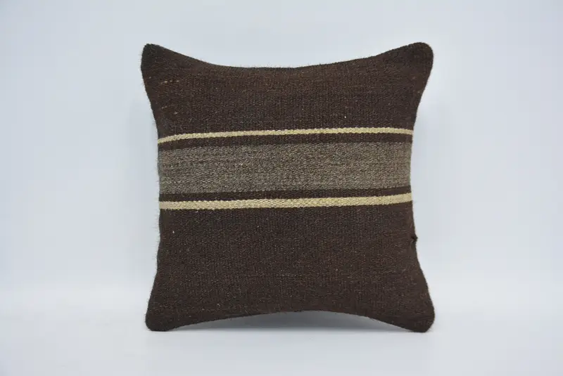 Pillow, Sofa Cushion, Home Decor Pillow, Interior Designer Pillow, 14x14 Brown Pillow, Authentic Cushion Cover, Gift Pillow - 1