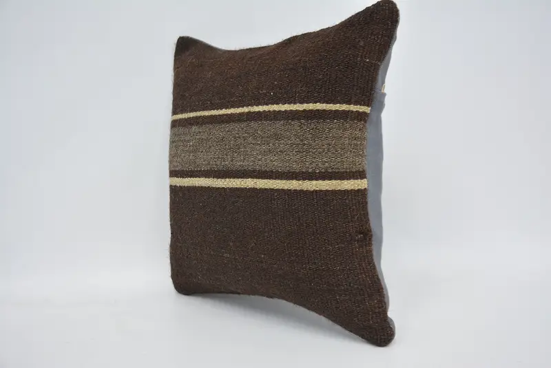 Pillow, Sofa Cushion, Home Decor Pillow, Interior Designer Pillow, 14x14 Brown Pillow, Authentic Cushion Cover, Gift Pillow - 4