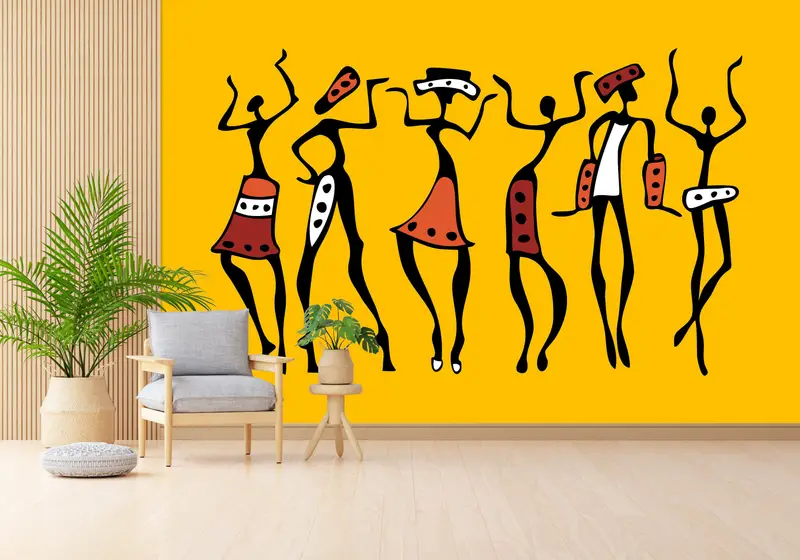 African Wall Poster, , Modern Wall Paper, Abstract Wall Print, Bright Wall Paper, Custom Wall Paper, African Woman Wallpaper, - 3