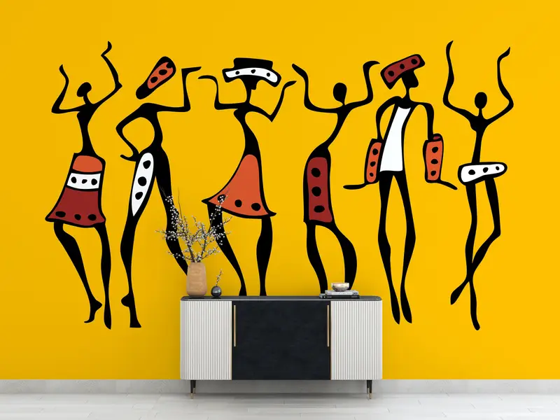 African Wall Poster, , Modern Wall Paper, Abstract Wall Print, Bright Wall Paper, Custom Wall Paper, African Woman Wallpaper, - 4