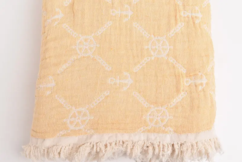 Custom Wedding Gifts, Monogram Beach Blanket, Throw Blanket Couch, Woven Blanket, Bridal Shower Gifts, 88x68 Cotton Marine Design Towel - 4