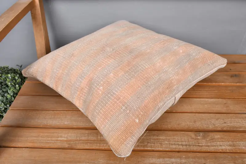 Antique Pillows, 16x16 Beige Cushion Cover, Pillow Sham, Handmade Cushion, Pillow for Couch, Vintage Kilim Pillow, Neutral Pillow - 2