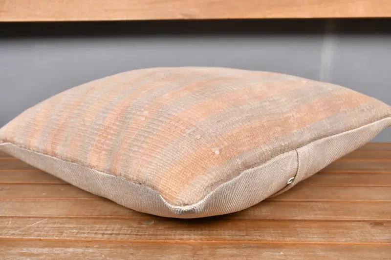 Antique Pillows, 16x16 Beige Cushion Cover, Pillow Sham, Handmade Cushion, Pillow for Couch, Vintage Kilim Pillow, Neutral Pillow - 4