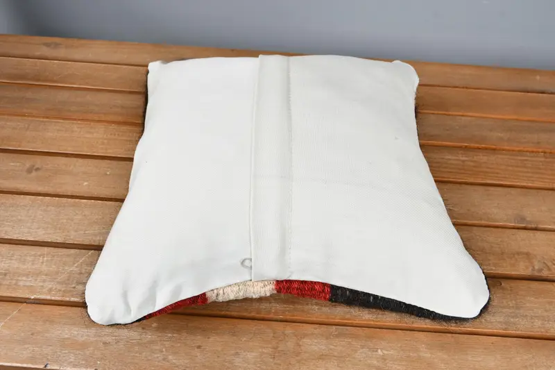 Turkish Kilim Pillow, Shabby Chic Cushion Case, Comfy Throw Cushion, Turkish Pillow, Pillow Case, 12x12 Red Cushion Case, Gift Pillow - 5