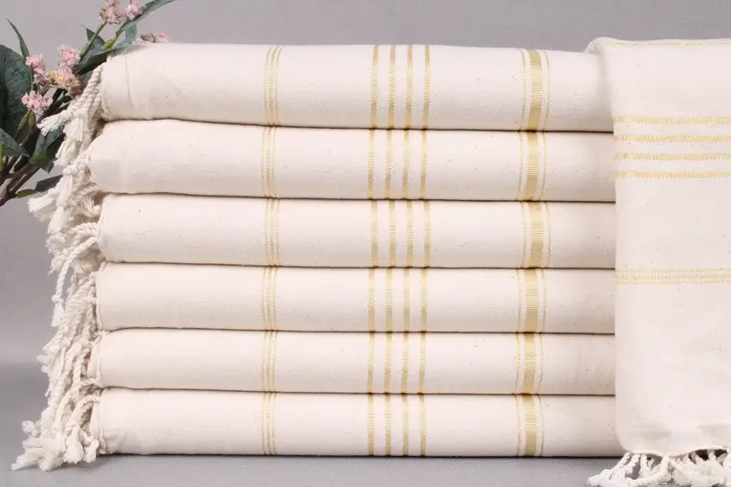 Turkish Towels Beach Cream-Flush Yellow, 40x71 Inches
