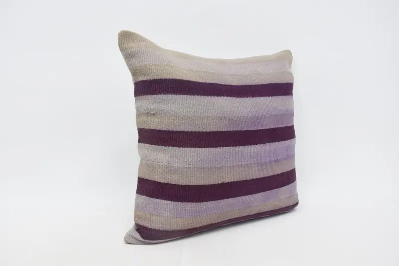 24x24 Beige Pillow Cover, Kilim Pillow Cover, Cushion Cover, Kilim Pillow, Ethnical Kilim Rug Pillow, Farmhouse Pillow Case - 3
