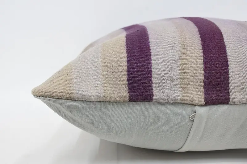24x24 Beige Pillow Cover, Kilim Pillow Cover, Cushion Cover, Kilim Pillow, Ethnical Kilim Rug Pillow, Farmhouse Pillow Case - 5