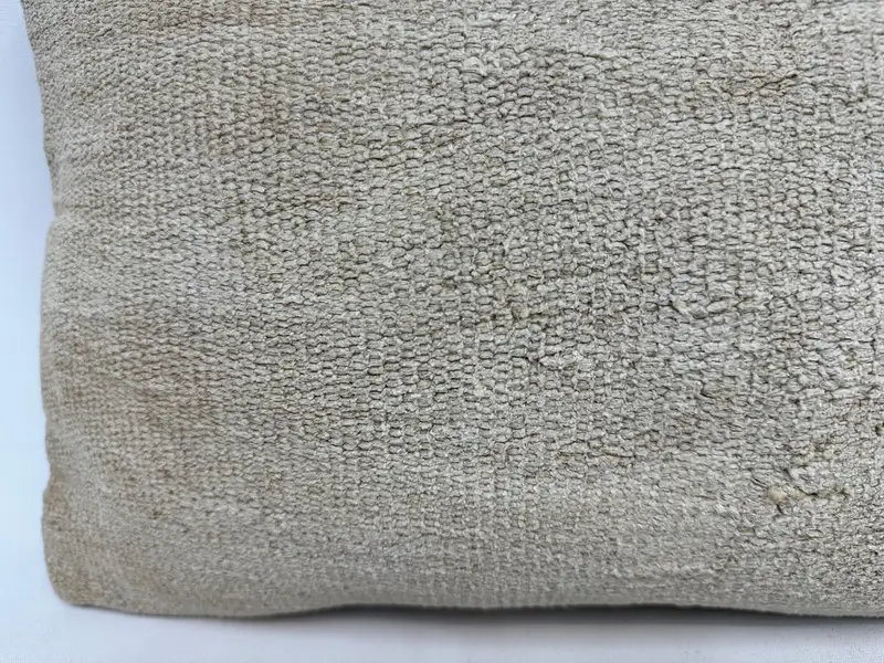 枕、キリムクッションシャム、ソファ枕ケース、キリム枕カバー、パティオ枕ケース、オフィスチェアクッションカバー、アンティーク枕、12x20ベージュの枕 - 2