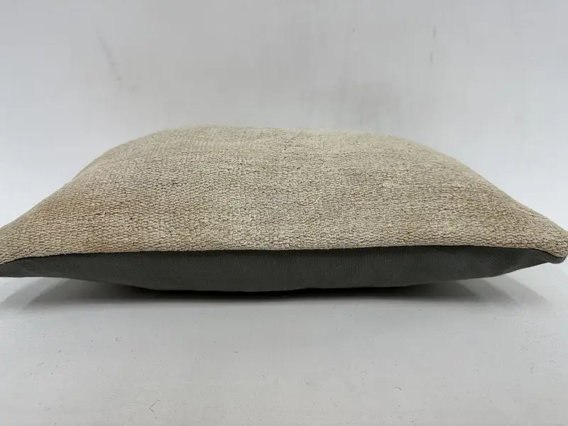 枕、キリムクッションシャム、ソファ枕ケース、キリム枕カバー、パティオ枕ケース、オフィスチェアクッションカバー、アンティーク枕、12x20ベージュの枕 - 5