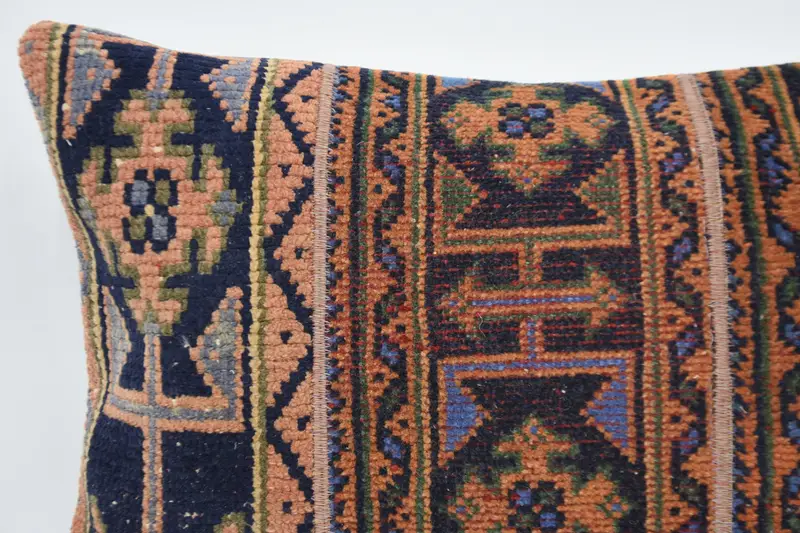 Kilim Cushion Sham, Pillow for Sofa, Antique Pillows, 20x28 Orange Cushion Cover, Pillow Sham, Handmade Rug Seat Pillow Sham - 2