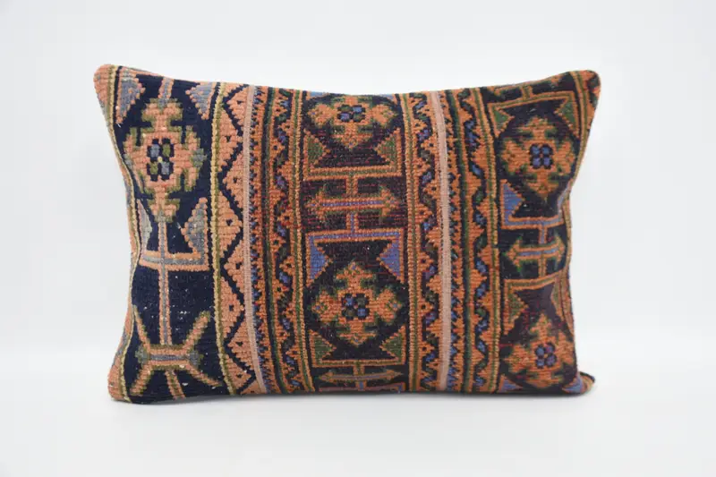 Kilim Cushion Sham, Pillow for Sofa, Antique Pillows, 20x28 Orange Cushion Cover, Pillow Sham, Handmade Rug Seat Pillow Sham - 1