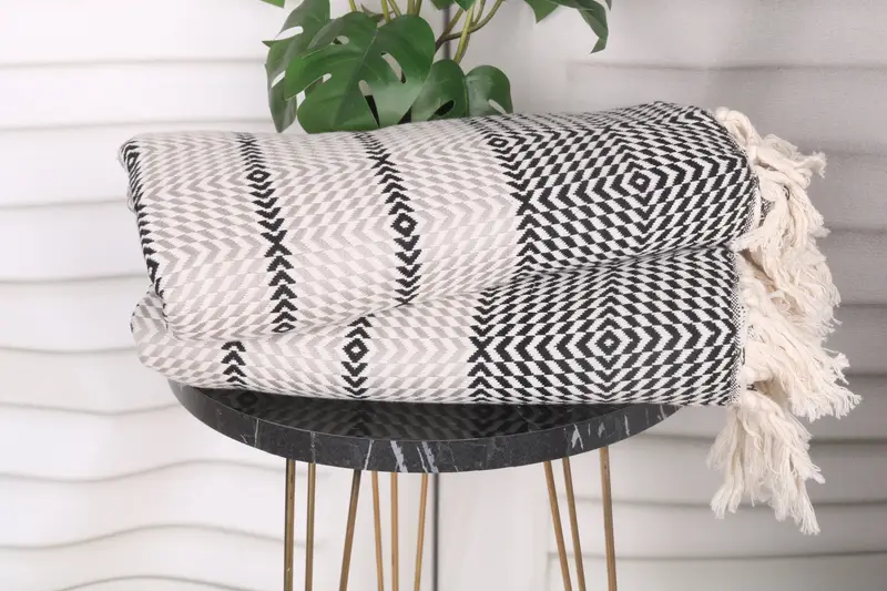 Traditional Turkish peshtemal for hammam, Wedding Gifts Towel, Monogram Turkish Towel, Wedding Shower Gift, 80x40 Cotton Diamond Towel, Soft towel - 3