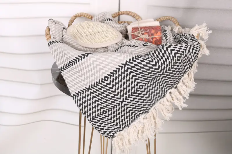 Traditional Turkish peshtemal for hammam, Wedding Gifts Towel, Monogram Turkish Towel, Wedding Shower Gift, 80x40 Cotton Diamond Towel, Soft towel - 2
