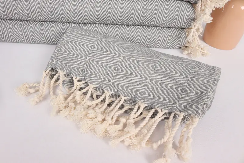 36x18 Cotton Zigzag Diamond Towel, Personalized Dish Towel, Turkish Tea Towel, Wedding Anniversary Gift, Spa Towel, Turkish Towel, Small Bath Towels - 4