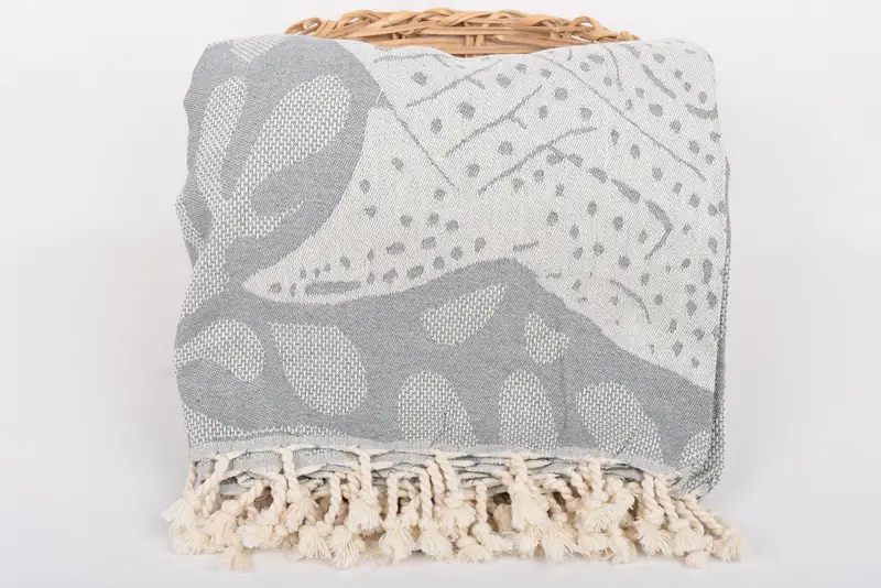 Turkish Blanket, Christmas Tablecloth, 100x92 Cotton Whale Design Towel, Wedding Gift, Spooky Bachelorette Party, Bridesmaid Gifts, Monogram Blanket - 5