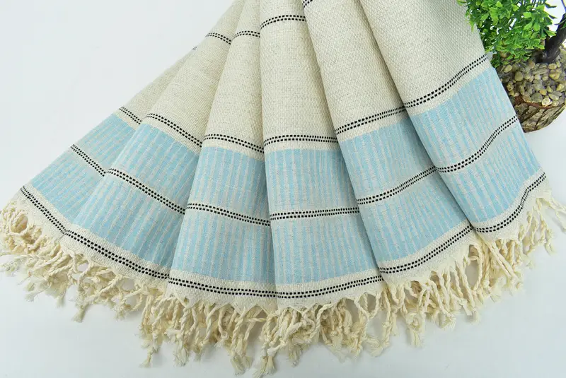 Personalized Home Gift Wedding, Monogram Hand Towel, Grandma Gift, Bathroom Towels, Monogram Towels, 40x20 Linen Striped Towel, Custom Hand Towel - 4