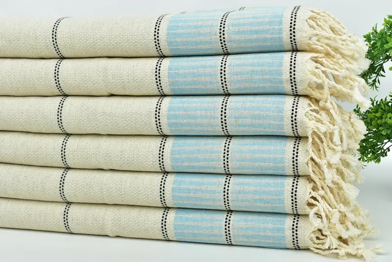 Personalized Home Gift Wedding, Monogram Hand Towel, Grandma Gift, Bathroom Towels, Monogram Towels, 40x20 Linen Striped Towel, Custom Hand Towel - 3