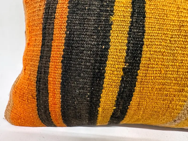 Antique Pillows, Accent Throw Cushion Cover, Cushion Cover, Kilim Pillow Cover, Vintage Kilim Throw Pillow, 12x43 Orange Cushion Cover - 4