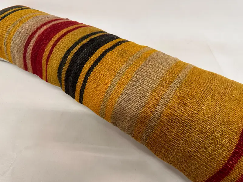 Antique Pillows, Accent Throw Cushion Cover, Cushion Cover, Kilim Pillow Cover, Vintage Kilim Throw Pillow, 12x43 Orange Cushion Cover - 6