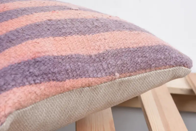 Pillow Cover, Ethnical Kilim Rug Pillow, 12x12 Pink Pillow Sham, Vintage Kilim Throw Pillow, Pillow for Sofa, Aesthetic Pillow Case, Nomadic Cushion - 7