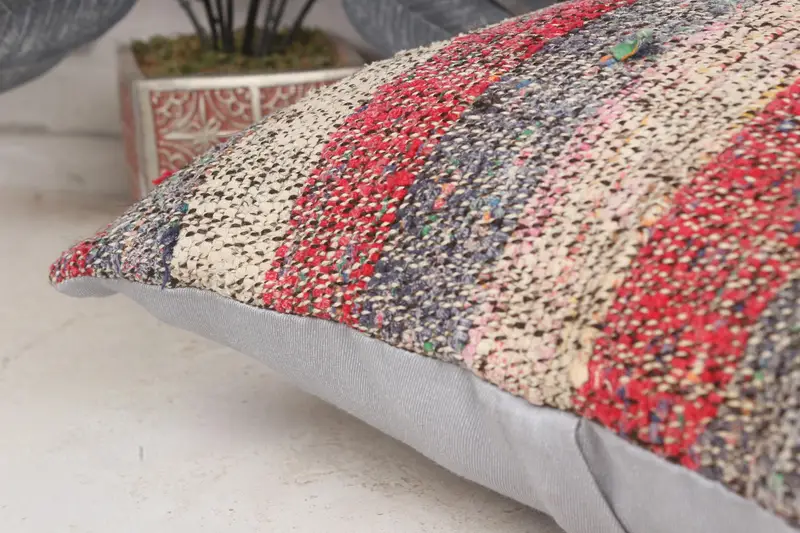 Cushion Case, 16x16 Red Cushion Cover, Neutral Cushion Case, Pillow for Sofa, Pastel Pillow, Kilim Cushion Sham, Gift Pillow, Boho Throw Pillow Sham - 7