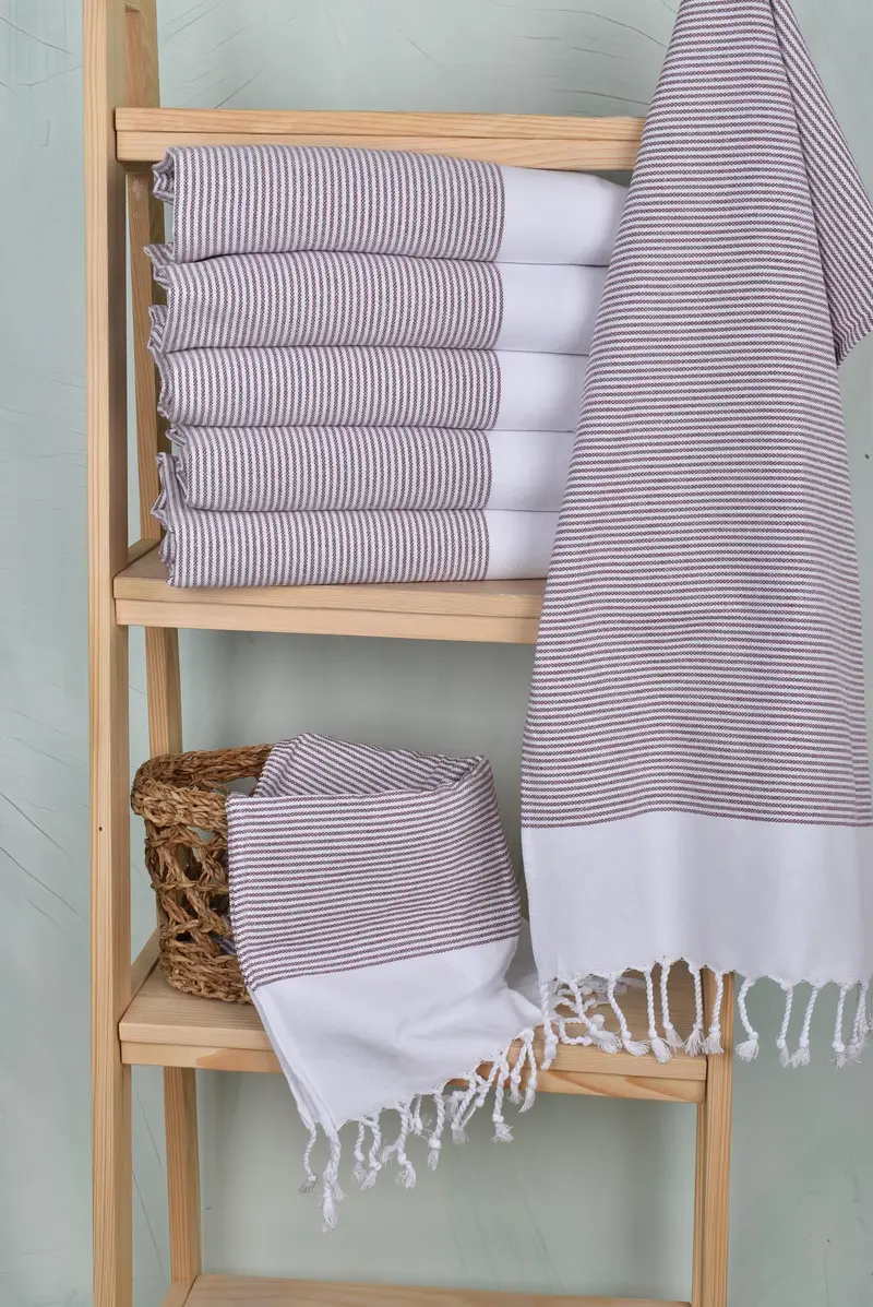 40x18 Cotton Striped Towel, Personalized Kitchen Towel, Spa Towel, Wedding Favors, Wedding Gift, Bridesmaid Gift, Personalized Gift For Him - 3