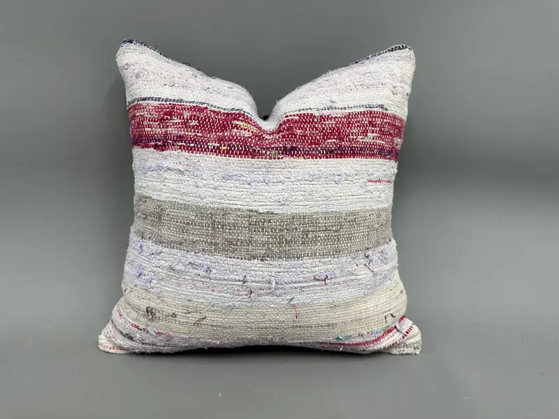 18x18 White Cushion Cover, Turkish Pillow, Ottoman Pillow Sham, Pillow Cover, Home Decor Pillow, Traditional Pillow Case, Pillow for Sofa - 1