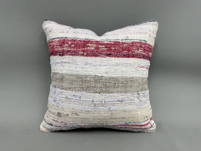 18x18 White Cushion Cover, Turkish Pillow, Ottoman Pillow Sham, Pillow Cover, Home Decor Pillow, Traditional Pillow Case, Pillow for Sofa - 4