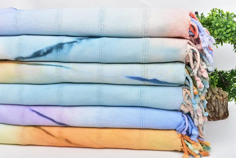 Personalized Bridesmaid Gift, Turkish beach towel, Miami Bachelorette Party Favors, Fouta towel, 64x38 Cotton Striped Tie Dye Towel, Xmas Gifts - 4