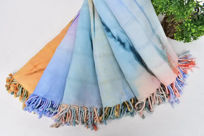 Personalized Bridesmaid Gift, Turkish beach towel, Miami Bachelorette Party Favors, Fouta towel, 64x38 Cotton Striped Tie Dye Towel, Xmas Gifts - 5
