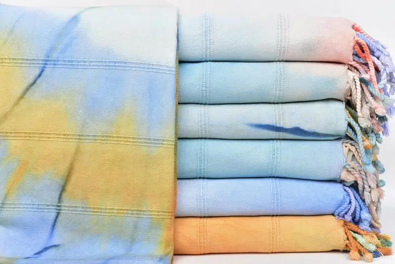Personalized Bridesmaid Gift, Turkish beach towel, Miami Bachelorette Party Favors, Fouta towel, 64x38 Cotton Striped Tie Dye Towel, Xmas Gifts - 2