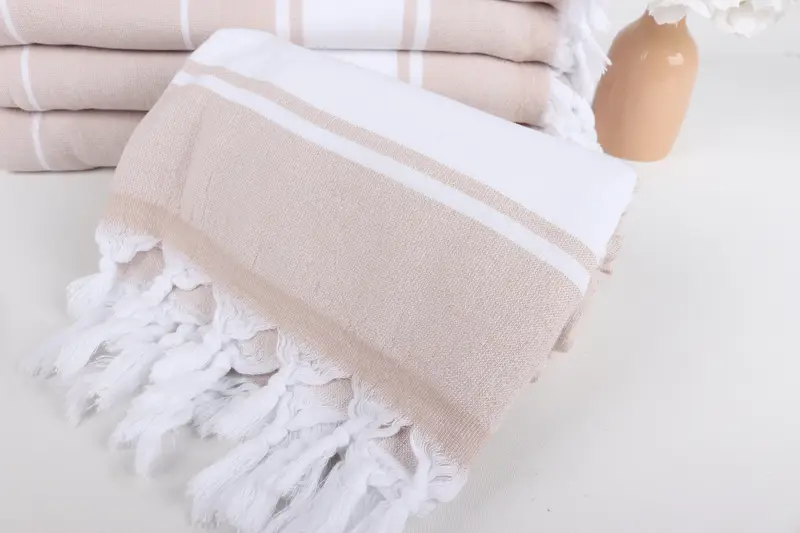 Wedding Day Gift For Bride, Lightweight towel, Housewarming Gift, Large Turkish Towel, Gym Towel, Holiday Towel, 68x36 Cotton Striped Terry Towel - 4