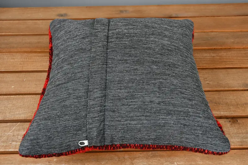 12x12 Red Cushion Cover, Gift Pillow, Kilim Rug Cushion, Pillow Cover, Handmade Kilim Cushion, Boho Throw Cushion Case, Vintage Kilim Throw Pillow - 5