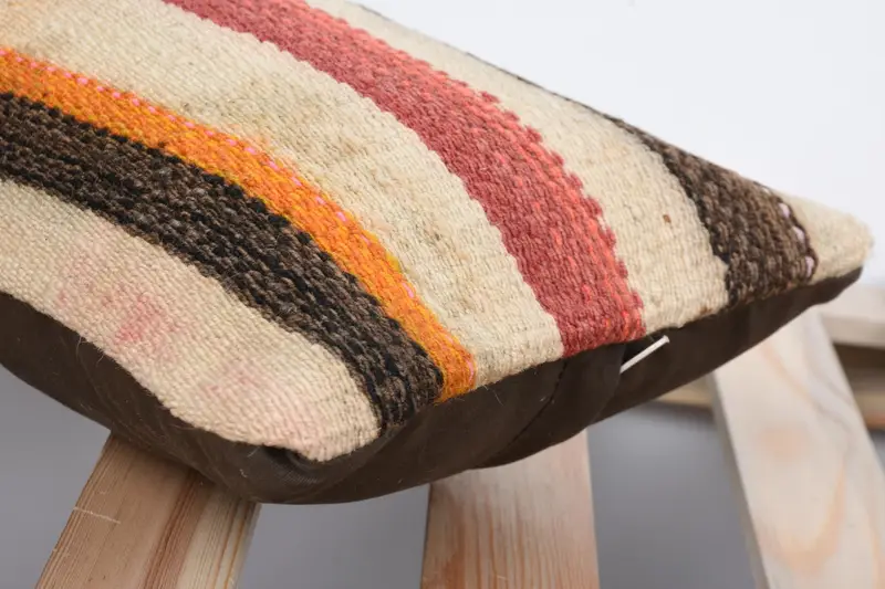 Turkish Kilim Pillow, Ikat Cushion Case, Cushion, Bolster Pillow Sham, 8x16 Red Pillow Sham, Handmade Kilim Cushion, Vintage Pillow - 7