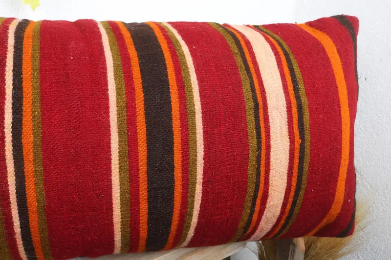 Outdoor Pillow Cover, Pillow for Couch, Boho Pillow, Pillow Cover, Home Decor Pillow, 16x36 Red Cushion Case, Farmhouse Pillow Sham - 5