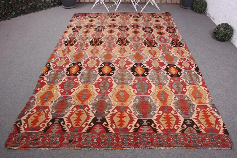 Alfombra Roja Hecha a Mano, 18x2,8m Floral y Paisley