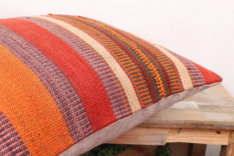 Cushion, Indoor Cushion, Throw Kilim Pillow, 18x18 Purple Pillow Cover, Interior Designer Pillow, Vintage Kilim Throw Pillow, Bed Cushion Cover - 6