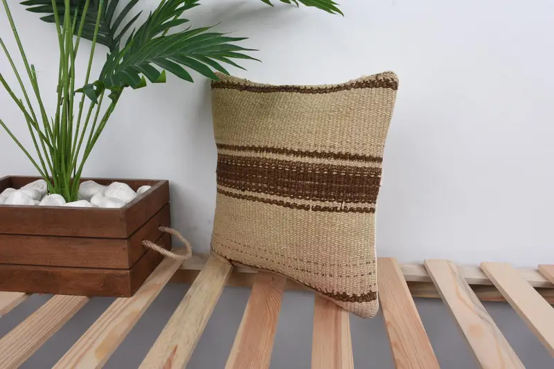 Interior Designer Pillow, Art Deco Pillow Sham, Cushion Case, Boho Pillow, Outdoor Bolster Cushion Cover, Vintage Pillow, 12x12 Beige Cushion - 5