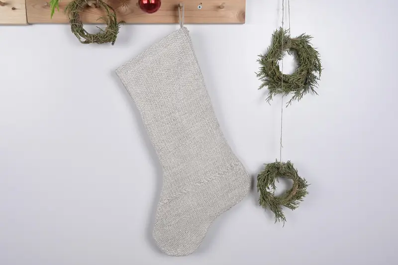 Patrón de adornos navideños, calcetín de dulces de 19 pulgadas de ancho