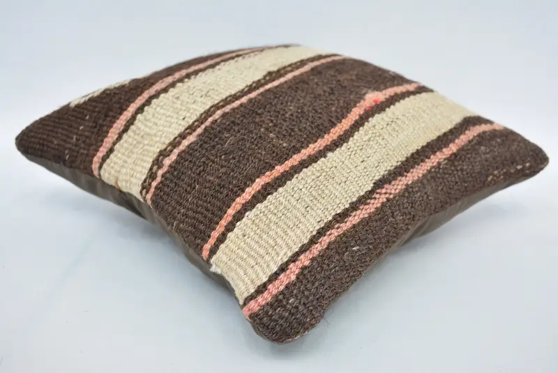 Boho Pillow, Couch Cushion, Pillow, Kilim Pillow, Toss Cushion, Luxury Pillow Cover, Sofa Cushion Case, Throw Kilim Pillow, 12x12 Brown Cushion Case - 6