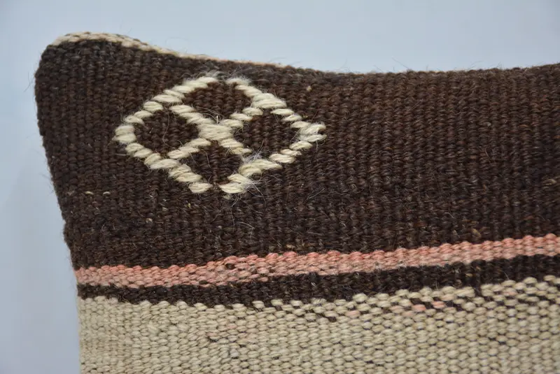Boho Pillow, Couch Cushion, Pillow, Kilim Pillow, Toss Cushion, Luxury Pillow Cover, Sofa Cushion Case, Throw Kilim Pillow, 12x12 Brown Cushion Case - 2