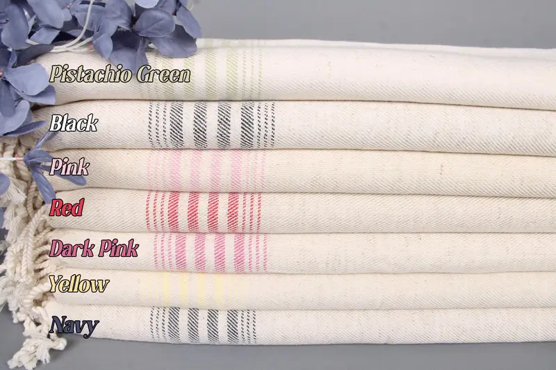 Striped Tea Towel Personalized Kitchen Towel Organic/Recycled Cotton, 18x36