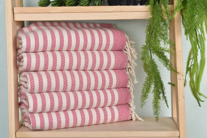 Personalized Towel, Housewarming Gift, Soft towel, Summer Gift, 70x40 Cotton Chevron Towel, Spa Gift, Organic cotton peshtemal for spa and beach - 1